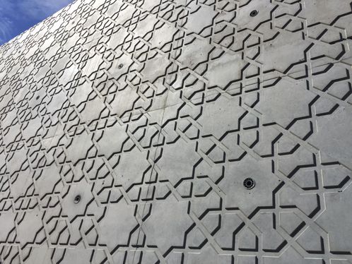 Detalje av mønster på betongvegg